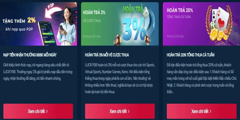 Các chương trình khuyến mãi đặc biệt theo sự kiện tại 98vin khuyến mãi